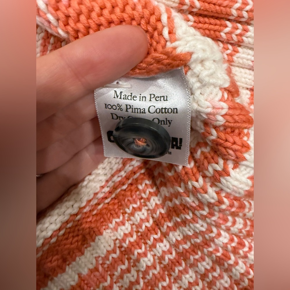 Ciao Lucia Coral and White Striped Cropped Cardigan - Picture 7 of 12